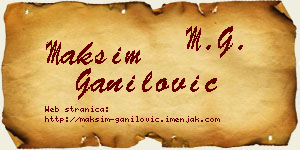 Maksim Ganilović vizit kartica